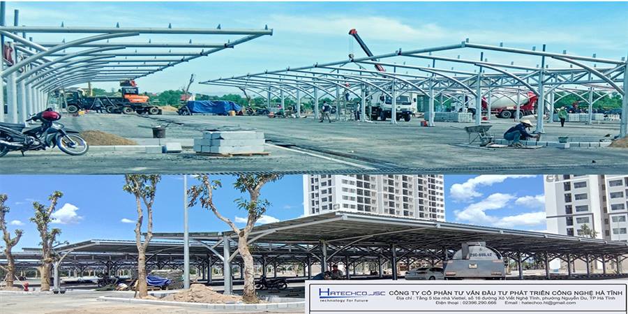Kết cấu nhà xe Vinhomes Center Hà Tĩnh